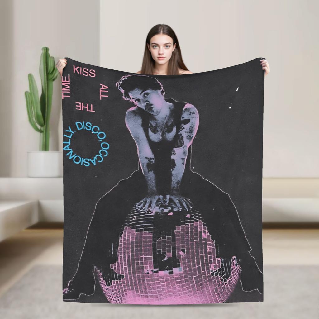Warm Blanket Decorative 2026 Harryy S-Styles Throw Blanket Kiss All The Time Flannel Bedspread Graphic Sofa Bed Cover