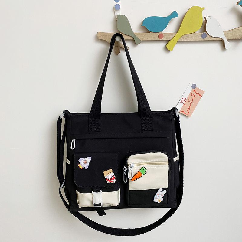 Холщовая сумка большой вместимости, женская сумка-мессенджер, корейская версия, универсальная сумка на плечо для девочек-студентов