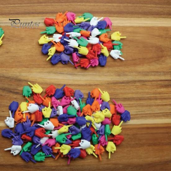 Small Middle Finger Figurines 25/50/100Pcs 3D Printed Mini Set, Tiny Colorful for Kit Desk Decor, Miniature Hand Gesture Figurine Gag Gift,