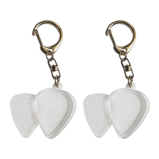 Брелок-держатель для медиаторов в форме сердца, прозрачный чехол, портативный, для хранения медиаторов для акустической гитары