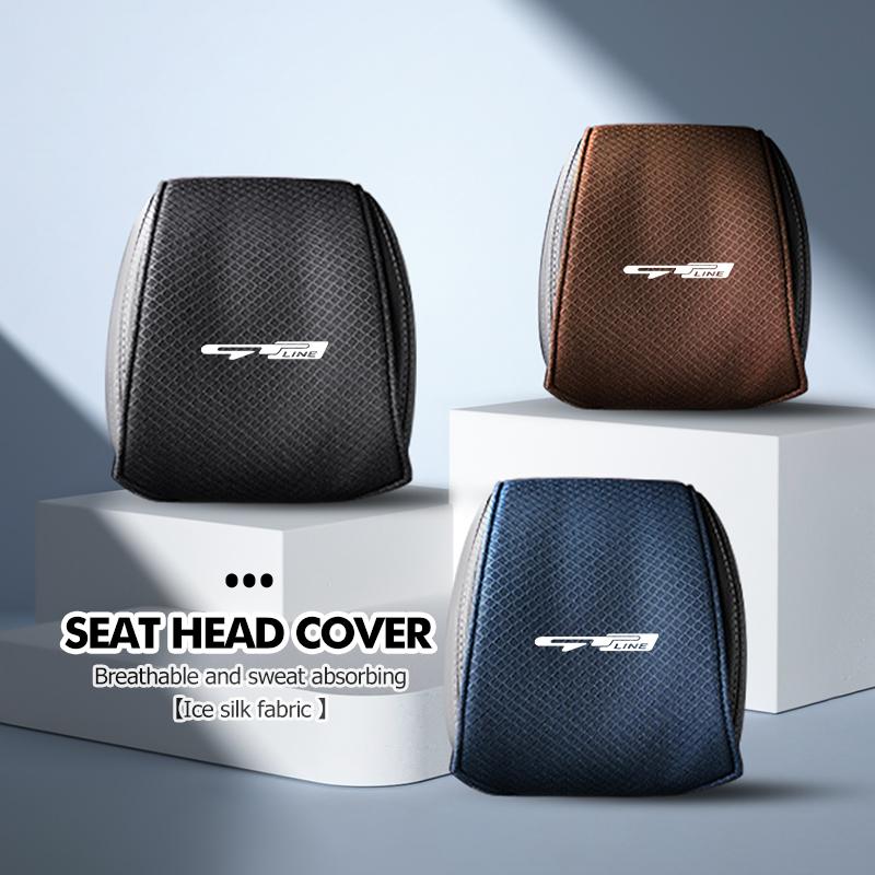 AANU1 Universal Car Seat Headrest Ice Silk Head Pillow Dustproof Cover For KIA gt gtline Xline ceed Forte RIO STINGER Seltos K3 K4