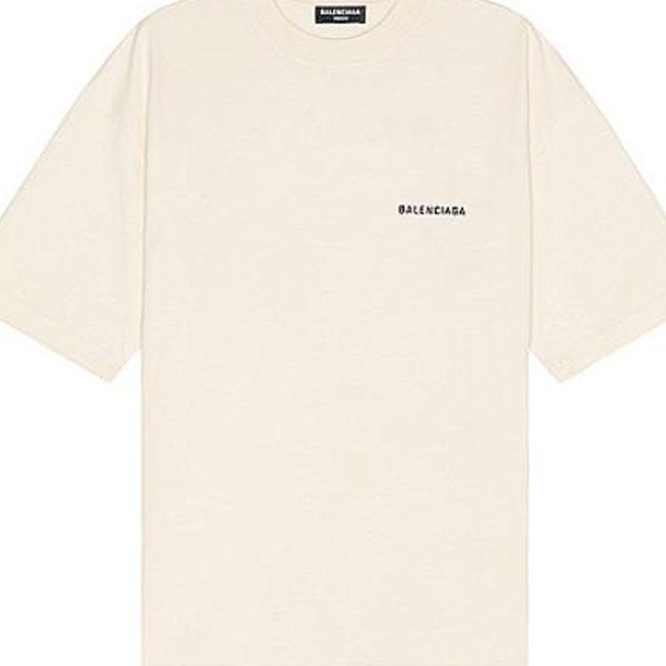 Balenciaga Футболка SS23 Свободный крой Мужская Бежевая 612966TMVF49069