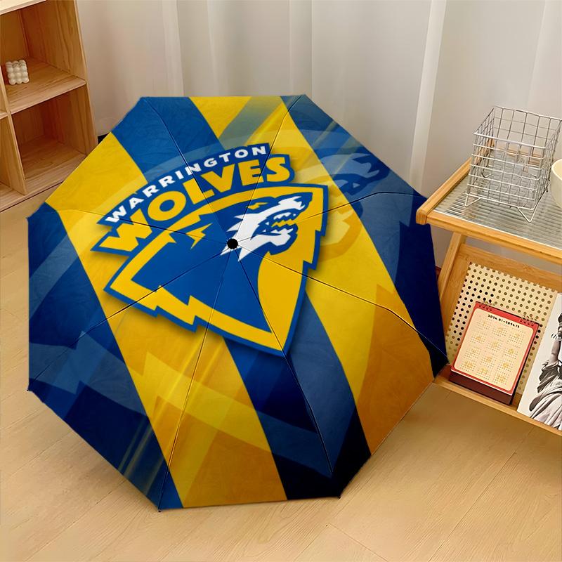 Принт Warrington Wolves Авто 8?Складной зонт с ребрами, ветрозащитный, легкий, автоматический, для ежедневных поездок