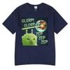 Glerp Glorp Funny Alien Cat Italian Brainrot Meme T-shirt Men Women Graphic Print T Shirts Summer Cotton Short Sleeve T-shirt