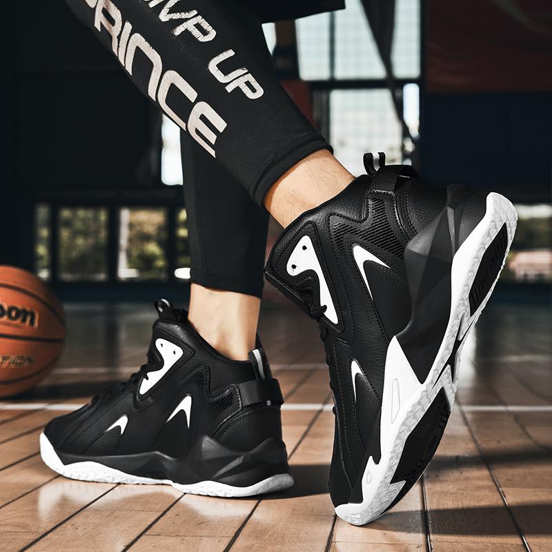 Мужские баскетбольные кроссовки. Новые баскетбольные кроссовки осенью и зимой. Мужская обувь. Высокие туфли большого размера. Спортивная обувь из кожи из суперволокна.