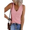 Summer Women's Vest Breasted Knitted Vest Solid Color V-neck Sleeveless Top Female