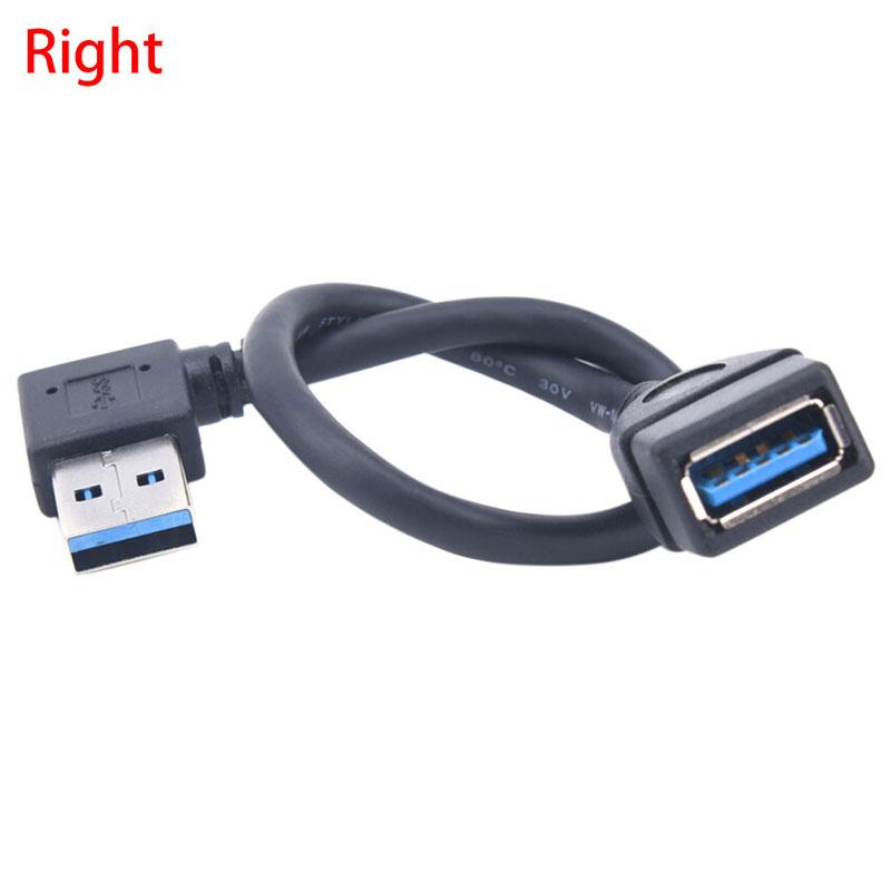 Удлинительный кабель USB 3.0 с угловым разъемом 90 градусов (вправо/влево), кабель-адаптер USB папа-мама