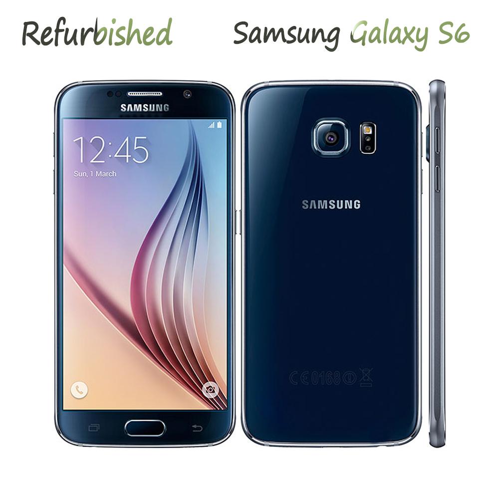 Восстановленный Оригинальный Samsung Galaxy S6 G920F 4G 5.1" 3 ГБ ОЗУ 32 ГБ ПЗУ Мобильный телефон с отпечатком пальца с 1 SIM