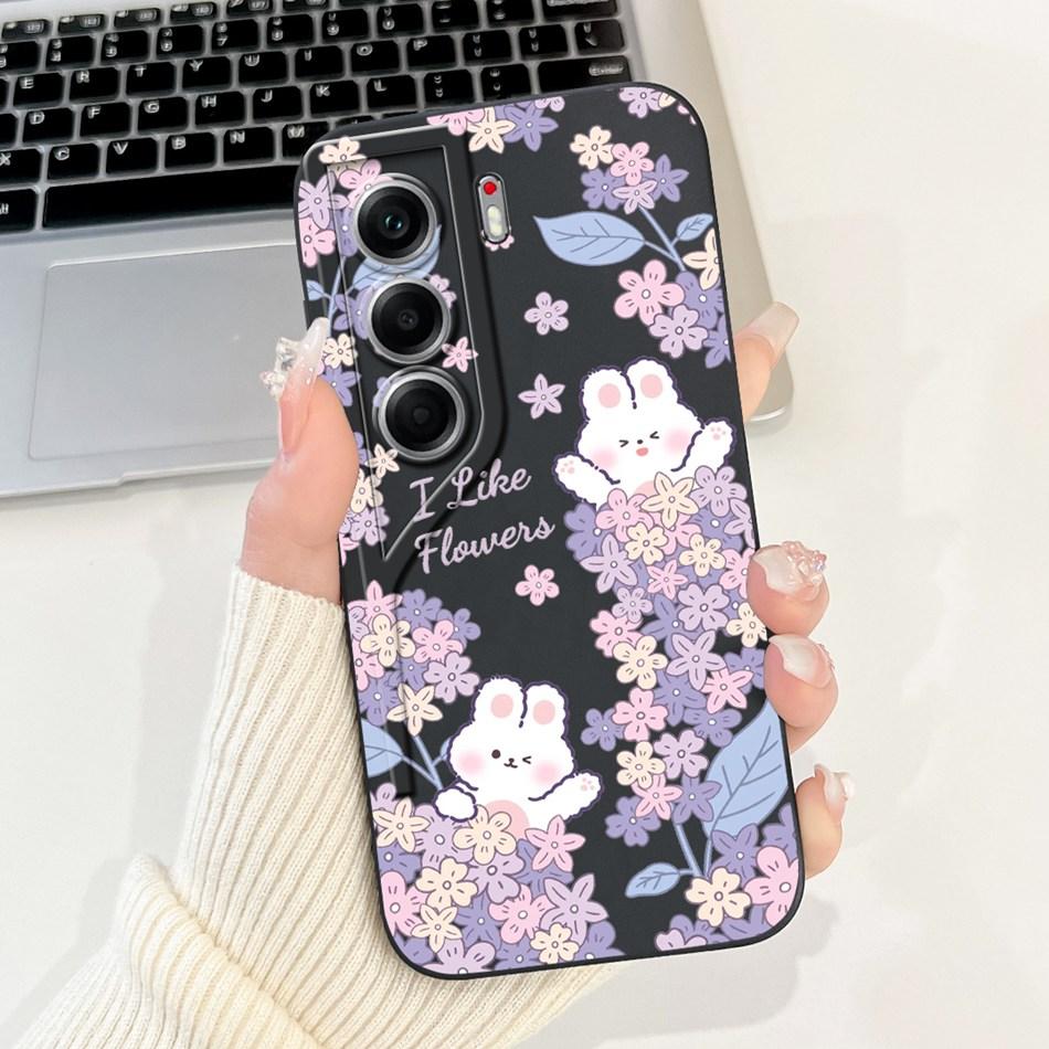 For Tecno Camon 40 Pro 4G Camon40 CM5 CM6 Cute Rabbit Cat Cartoon Phone Case For Camon 40 40Pro 4G Soft Silicone Cases Bumpers