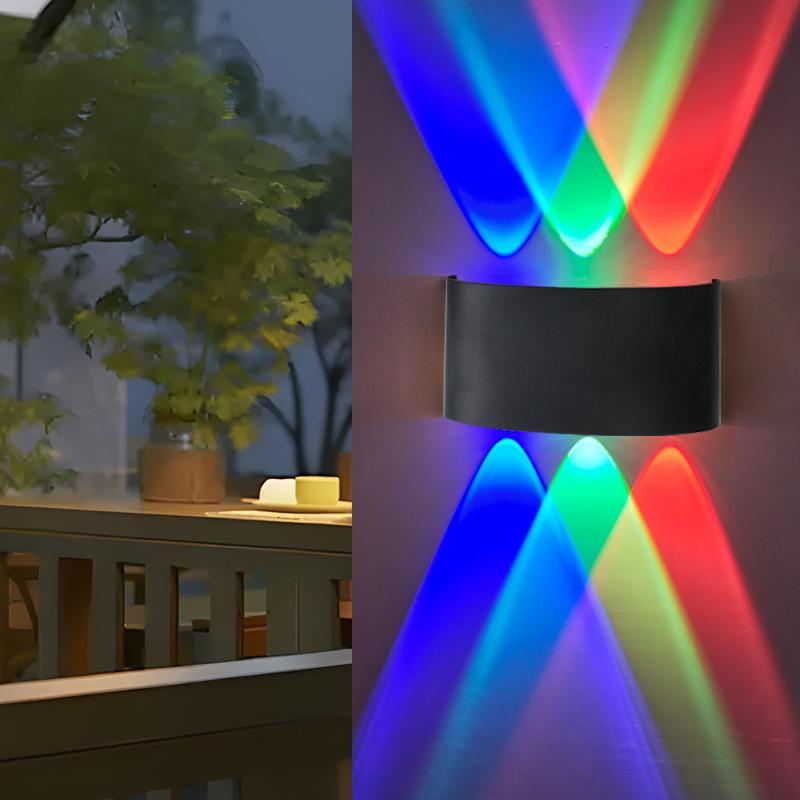 Уличный настенный светодиодный светильник RGB с цветным световым эффектом, водонепроницаемый, для украшения патио, сада, вечеринки у бассейна