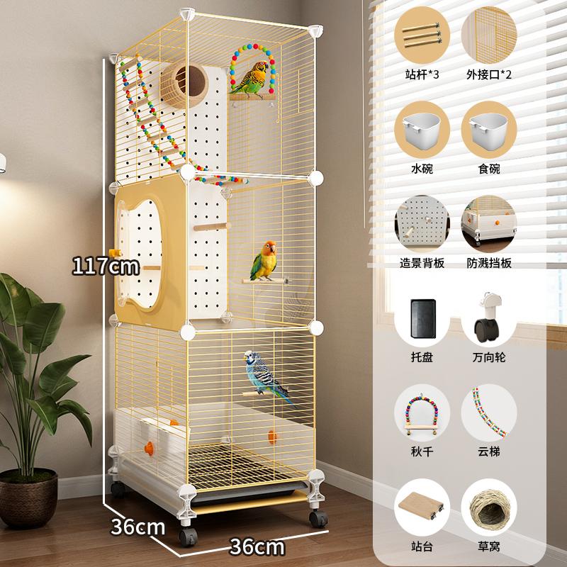 Large Bird Cage for Parrots Anti-Scatter Design for Cockatiels & Budgies, Luxury Aviary for Lovebirds Premium Pet Flying House