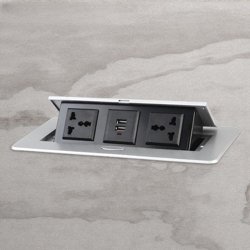 Бытовая настольная универсальная розетка с USB, встроенная в столешницу, выдвижная настольная розетка