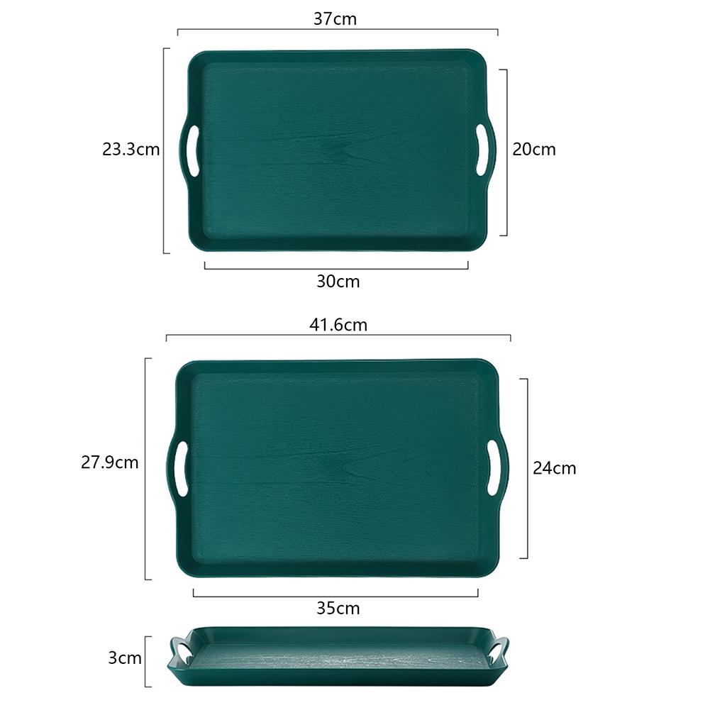 Прямоугольные пластиковые сервировочные подносы с ручками, многоцелевые нескользящие штабелируемые подносы для еды для вечеринки