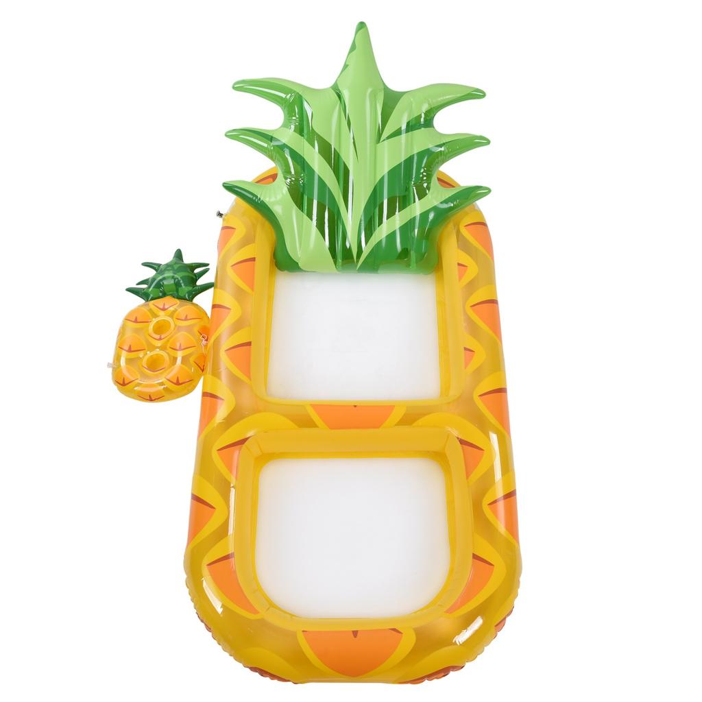Inflatable Pool Floats Pineapple Shape Headrest Large Size Swimming Pool Raft with Cup Holder