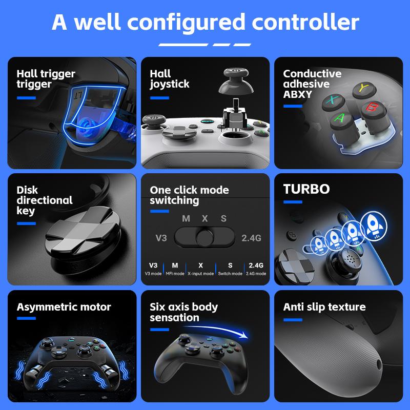 New G6 Wireless Controller Comes With a Dual Hall Joystick and a Back Button Supporting Switch Computers Android iOS 1