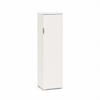 The White Stone Armoire Balai Gain de Place Blanche déjà Montée | Meuble Multi-Usage avec Étagères Réglables et Amovibles 