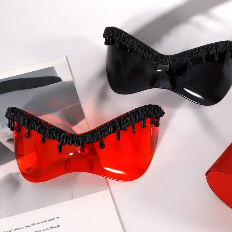 New Trendy Irregular Frame Designer Sunglasses Women Men Venom Fluid Inspired Punk Sun Glasses Hip-top Party Fashion Cool Shades