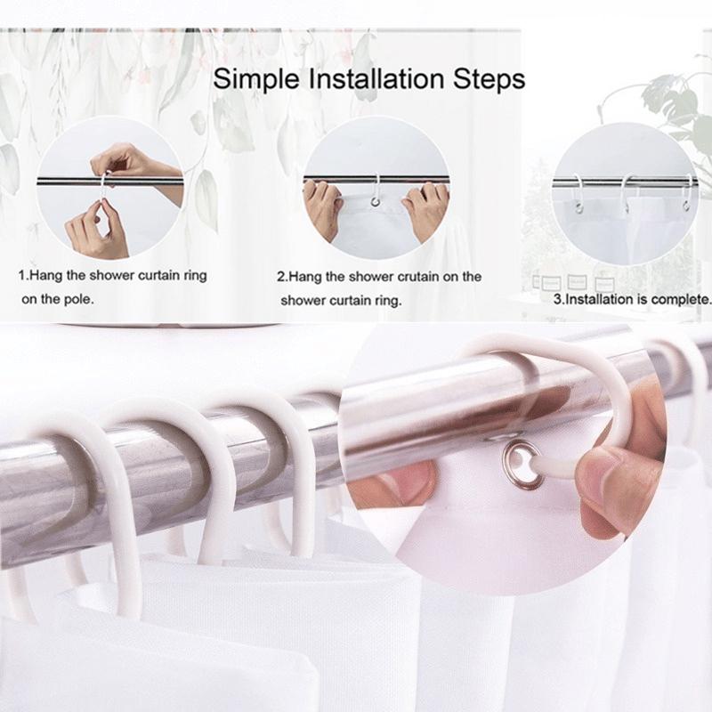 1PC-piece shower curtain set with 12 hooks, Bathroom Home Decor 2D Flat Printingwashable curtains for home decoration Accessories Home Decor
