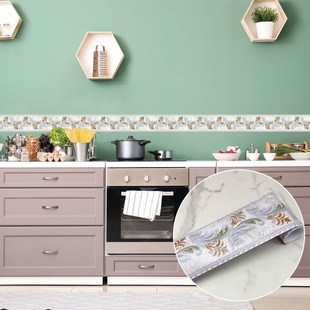 Самоклеящаяся линия талии Водонепроницаемые обои-плинтус Художественная наклейка Декор Бордюры Отделочная линия Ванная комната