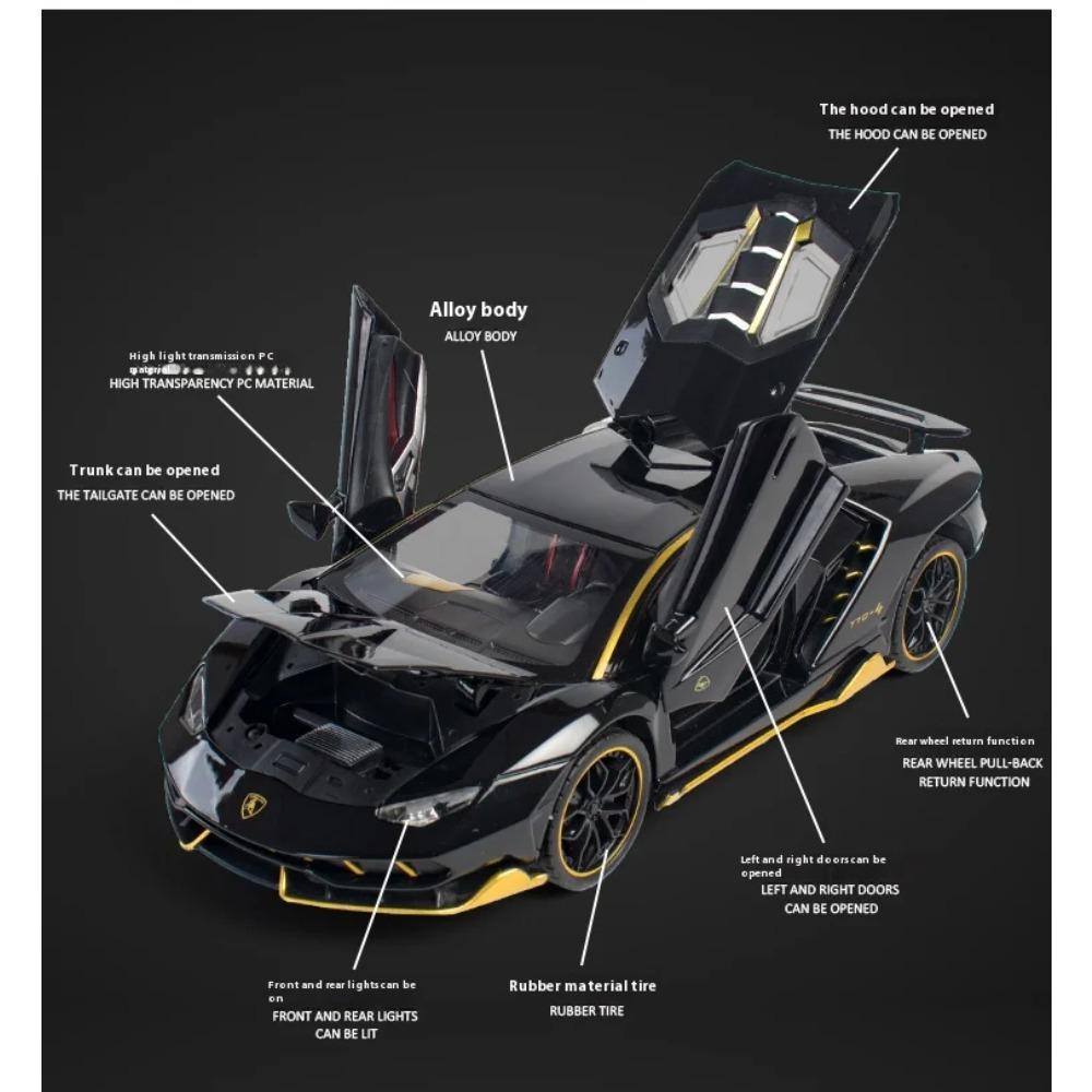 Масштаб 1/24 Lamborghini LP770-4 Супер мускулистый спортивный автомобиль Сплав Металл Литой Под Давлением Украшение для рабочего стола компьютера Автомобильный интерьер Подарочная коробка