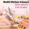 Многофункциональные кухонные ножницы, куриные кости, кухонные ножницы из нержавеющей стали, ножницы для рыбы, весы, открывалка для пива, уличные ножницы