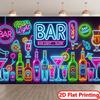 2D Цветной Неоновый Фон-Бар Бутылка Вина Фото Реквизит для Ночной Вечеринки