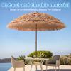 6.23ft/1.9m Height Beach Umbrella Height Adjustable Outdoor Patio Umbrella 8 Ribs Thatched Tiki Umbrella for Garden Patio