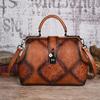 Vintage Handmade Embossed Handbag Versatile Leather Women Bag Large Capacity Shoulder & Crossbody Bags