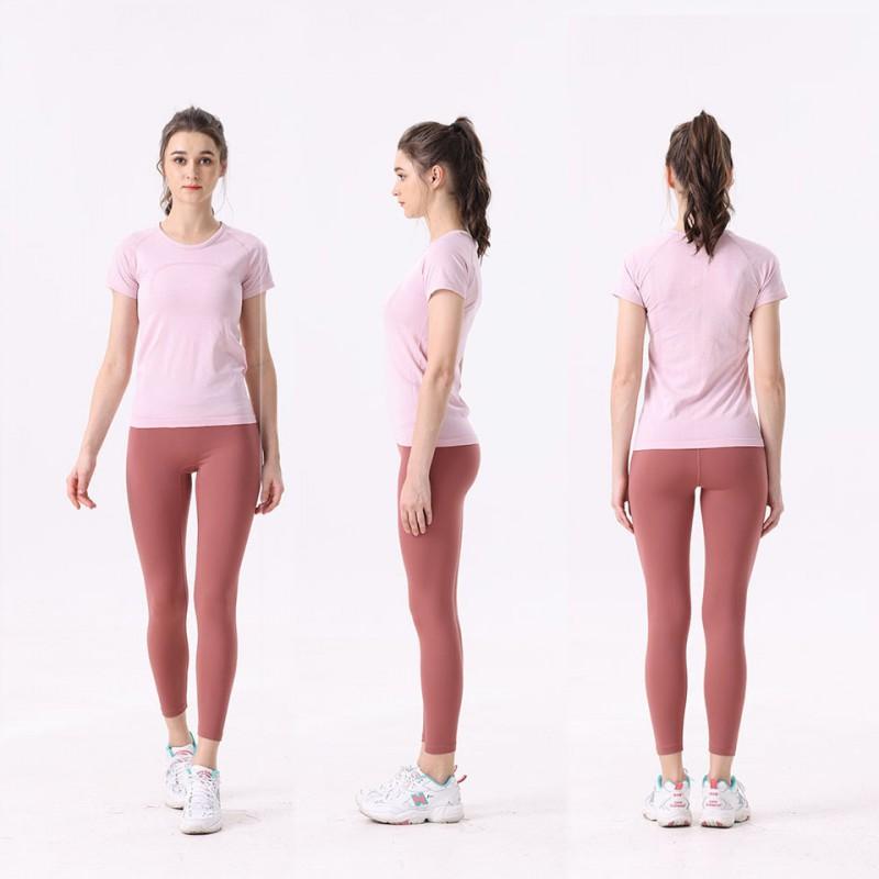 Womens Quick-Dry Yoga T-Shirt With High Stretch Breathable Fabric Gym Fitness Running Workout