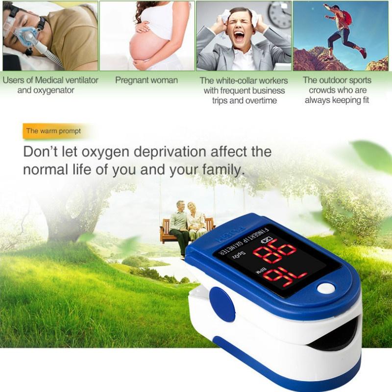 Finger Pulse Oxygen Saturation Monitor Blood Oximeter Blood Pressure Meter