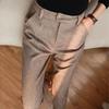 Winter Women's High Waist Trousers Autumn and Winter Herringbone Woolen Trousers Thin Harlan Feet Carrot Pants Casual Suit Pants