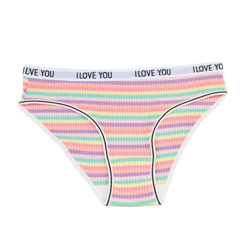 Women's Cotton Underwear Triangle Pants Low Waist Breathable Girls' and Students' Striped Underwear