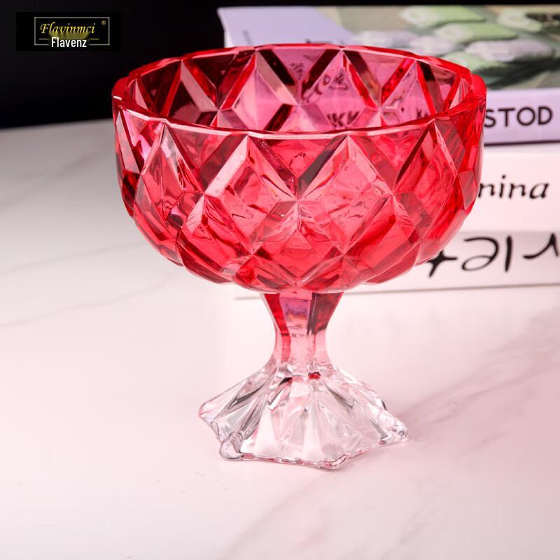 Flavinmci Красная Европейская Хрустальная Стеклянная Подставка Фруктовница