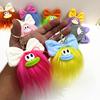 Keychain Cartoon Plush Doll Wearing Big Bowknot Decor Big Mouth Design Charm Key Chain Keys Backpacks Cars Accessories