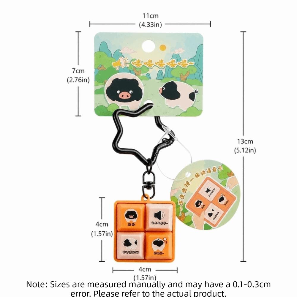 4-Button Fidget Clicker Toy Smooth Polished Edges Figure Keychain Accessories gifts