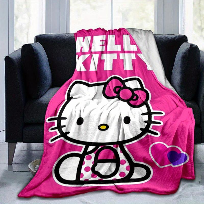 1шт. Милое мультяшное розовое одеяло Hello Kitty - Идеально для дома, офиса, использования на улице, идея для подарка, подходит для всех сезоновz041723