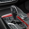 For BMW 5 Series G30 2016- Center Console Gear Shift Trim Strip Cover Tuning Soft Real Carbon Sheet Car Interior Accessories