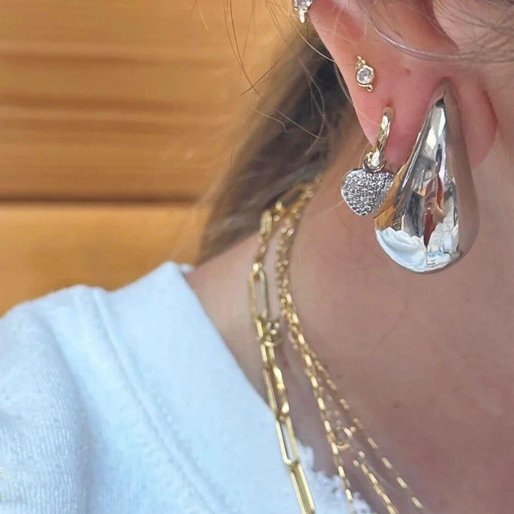 Water Drop Earrings Fashion Glossy Stud Earrings Premium CCB Glossy Melon Seed Earrings