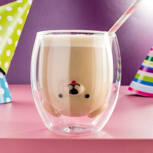 Стеклянная кружка с двойными стенками Puppy Original Coffee and Tea Mug Dog