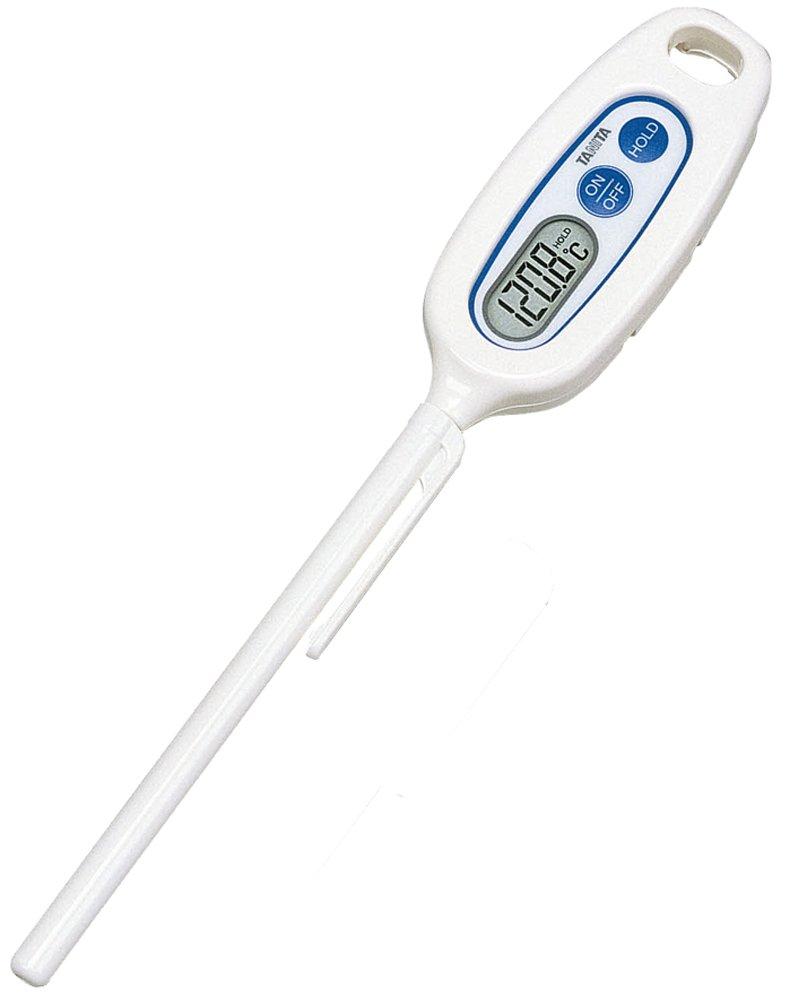 Tanita TT-508N WH Stick Thermometer for Cooking, IPX7 Waterproof, -50~250°C, White, Remembers Measured Temperatures.