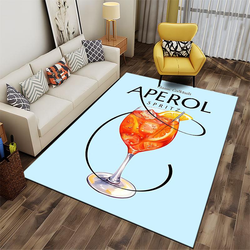 Aperol Spritz Cocktail Design suitable as a non-slip mat for the living room or bedroom sofa
