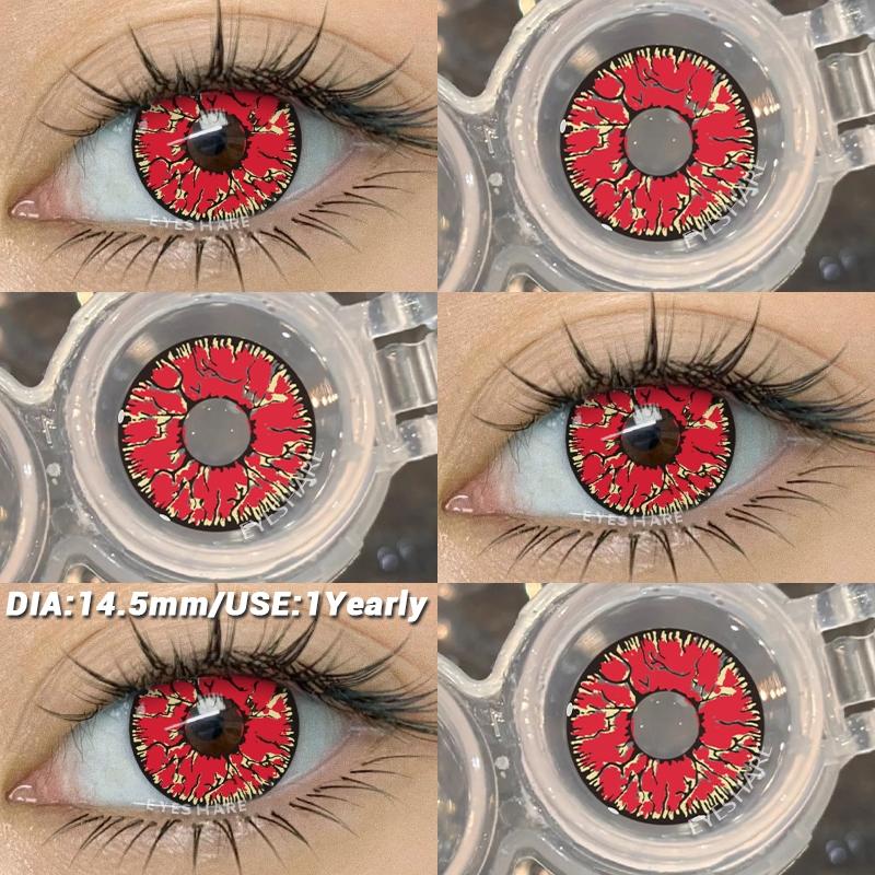 COD EYESHARE RAVEN BLACK Косплей Контактные Линзы Кроваво-красные Хэллоуин Макияж Глаз Линза Белые/Черные Сумасшедшие Косплей Мягкие Линзы
