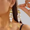 Design Sense Fish-shaped Earrings Creative Multi-layer Shell Scaly Tassel Drop Earrings Niche Summer Beach Vacation Jewelry