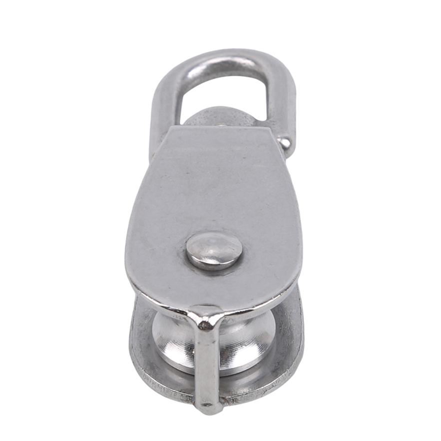 Одноколесный поворотный блок из нержавеющей стали, подъемный трос, цепная тяга, фиксированный подъемный шкив