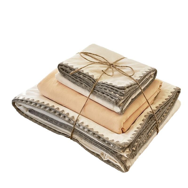 Class A cotton four-piece set, light luxury quilt cover, bed sheet, bed hat quilt cover, new pure cotton student dormitory three-piece set 1