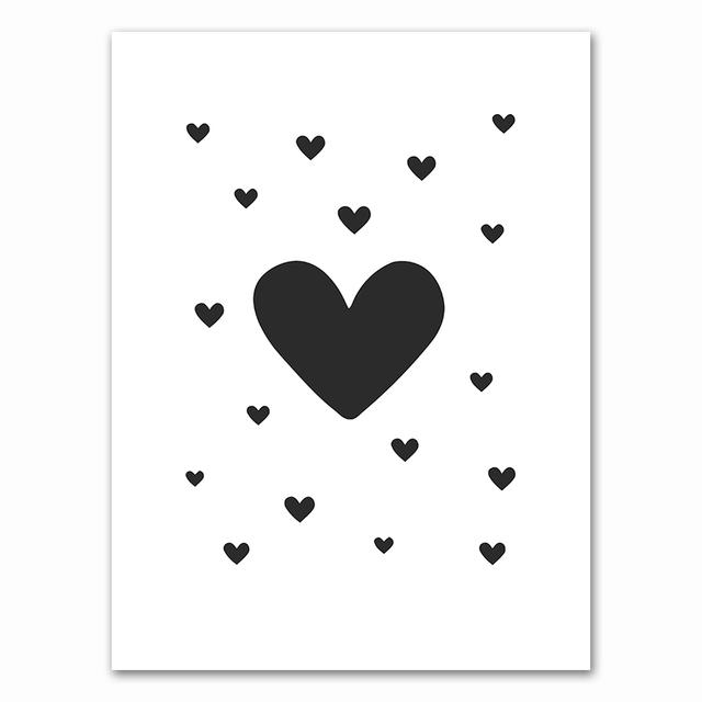 Canvas Painting Home Decor Nordic Black White Heart Palm Leaf Feather Pictures Prints Wall Art Poster For Living Room Modular No Frame