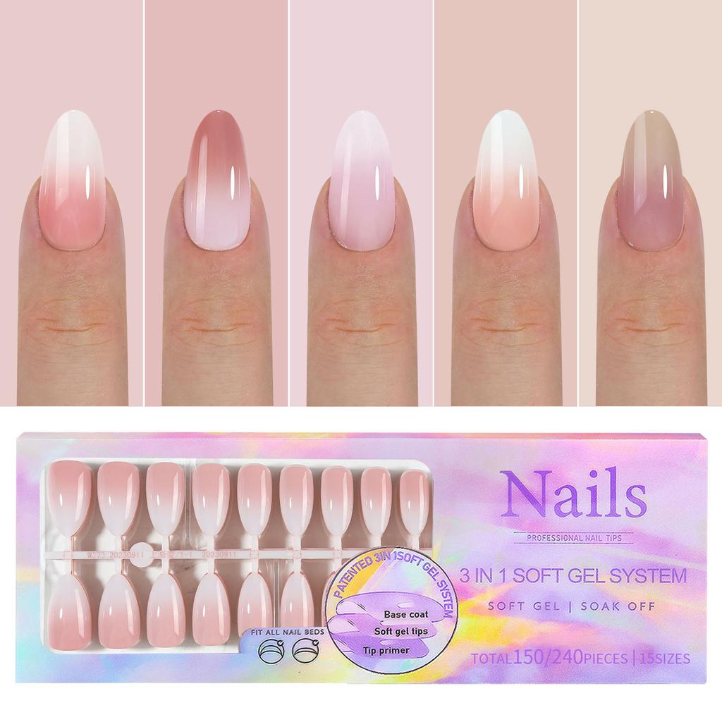 Нейл-арт, накладные ногти, плавные переходы, бесшовные накладные ногти, съемный маникюр, французский маникюр, накладные ногти, наклейка для ногтей