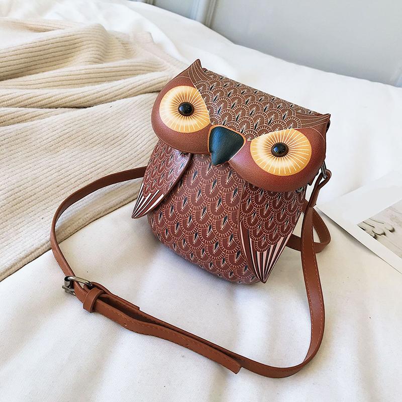 2025 Европейская и Американская Ретро ПУ Женская Сумка На Плечо Новая Модная Сумка Кошка Мультфильм Сова Сумка Через Плечо Креативный Кошелек
