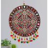 Velvet Traditional Round Floral Design Diwali Decoration Wall Décor Handicraft Wall Hanging - 1 Piece