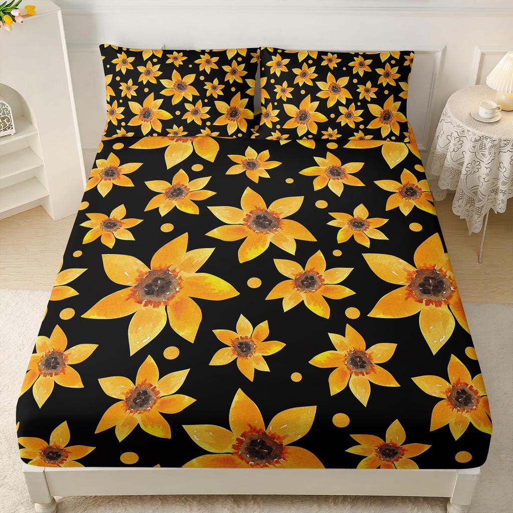 Beautiful Butterfly Pattern Mattress Three-Piece Digital Printing Home Bedding Set Adult Children